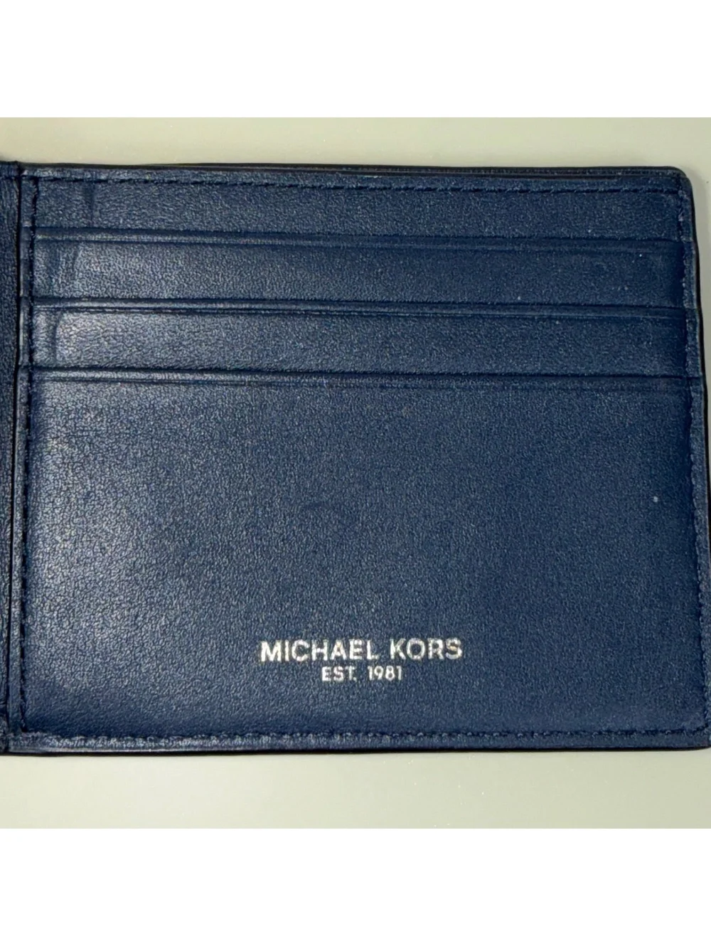 Michael Kors Navy Blue Leather Bifold Wallet Men’s